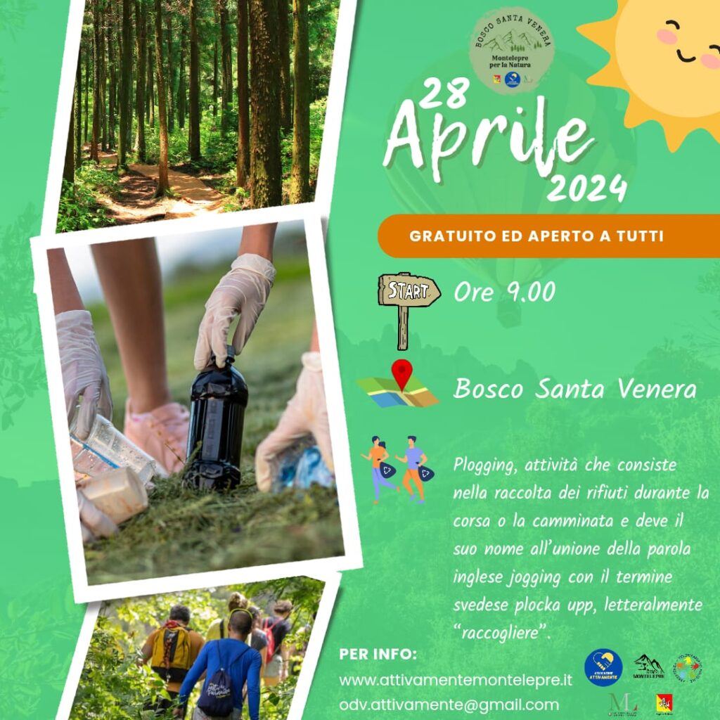 Domenica 28.04.2024 Evento Plogging con “Montelepre per la natura..” DDG 1173/2022